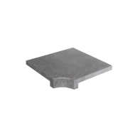 Granite Dropface Internal Corner Coping Paver - Flamed  480 x 480mm Black